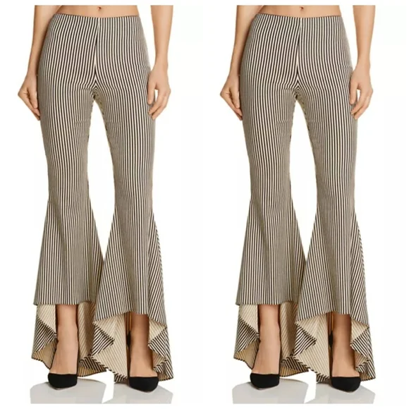 Alice and OliviaJinny Striped High/Low Flared Pants Size 4 - Picture 2 of 9